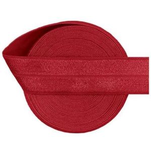 2 5 10 Yard 3/4"" 20 mm effen glanzende FOE vouw over elastische spandex satijnen band haar stropdas hoofdband jurk naaien kant trim-Scarlet-5 yards