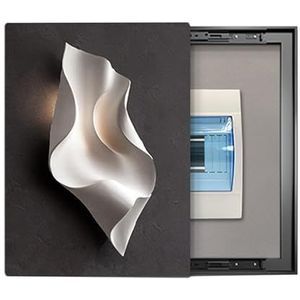 Verberg meterkastdeksel, afdekking van stroomonderbrekerkast, afdekking van elektriciteitskast, verticaal, gemakkelijk te openen en te sluiten, for huisdecoratie(Black,60x80cm)