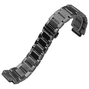 INSTR 316L Rvs Horlogeband Voor Hublot Big Bang 27x19mm 23x17 21x13 armbanden Band Voor Mannen Vrouwen (Color : Preto, Size : 23x17mm)