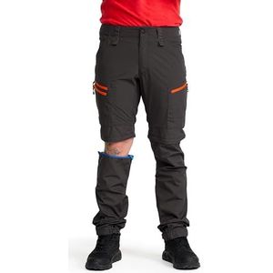 RevolutionRace Heren RVRC GP Pro Zip Off Pants, duurzame, geventileerde en converteerbare broek voor alle buitenactiviteiten, Grey/Orange, XXL