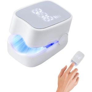 Laserapparaat en tijdmeter, nagelschimmelbehandelingsapparaat, nagelschimmelbehandelingsapparaat voor vingers en teennagels, 500 nm, blauw, lichttherapieapparaat, 950 nm, infrarood licht (wit)