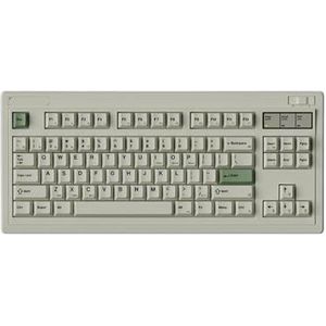 QPSJXN Retro Mechanisch Toetsenbord NXP 87/104 PBT Dye-sublimatie Keycaps Bedraad Bluetooth 2.4G Draadloos Compatibel Toetsenbord (OG87 Classic White)