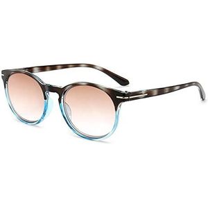 keepmore Mode rond montuur leesbril dames heren getint lenzen presbyopia bril anti-vermoeidheid computer eyewear +1.0 to +3.5, blauw, +1.50 Vergrößerung