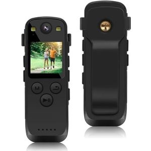 Mini Body Cameram, A31 Op het lichaam gemonteerde camera HD 1080P Type-C 1500mAh Lange batterijduur Nauw Sport DV for Sport Huisdieren Wandelen voor Pet Walking, Werk, Reizen(With 32GB TF Card)