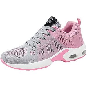 Mesh Wide Fit Schoenen Womens Gedrukt Orthopedische Schoenen voor Vrouwen Vrouwen Platte Luchtkussen Lichtgewicht Lace Up Casual Sport Trainers Running Wandelen Sneakers Herfst Loopschoenen Womens,