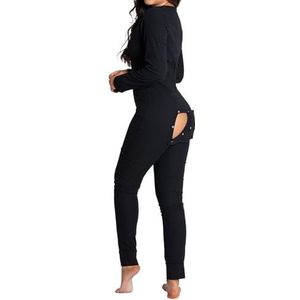 Kerst Jumpsuit Voor Vrouwen, Butt Flap Pajamas Jumpsuit Sexy V Neck Lange Mouwen Romper Overall Sleepwear (Color : I, Size : XL)