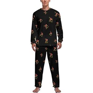 Maryland Olifant Vlag Mannen Pyjama Sets Nachtkleding Lange Mouw Top En Broek Tweedelige Loungewear