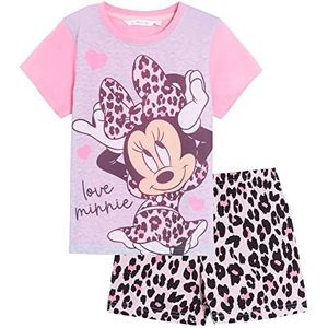 Disney Minnie Mouse Korte pyjama voor meisjes, korte pyjamaset voor kinderen, 2-delige zomernachtkledingset, roze, 3-4 jaar
