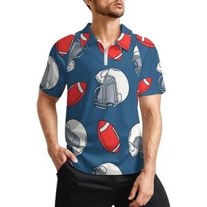 Handgetekende rugbyhelm heren golfpoloshirts klassieke pasvorm T-shirt met korte mouwen bedrukt casual sportkleding top L