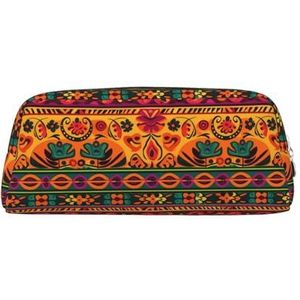 NTVOWPZO Capaciteit Etui Grote Potlood Pouch Mexicaanse Volkskunst Boho Potlood Tas voor Kantoor Kleine Rits Pouch voor Potloden, Zilver, Eén maat, Potlood Tas