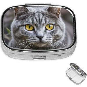 Pil Case Rechthoek 3 Compartiment Pillendoos Ronde Pil Organiseer Metalen Waterdichte Geneeskunde Organizer Doos voor Reizen Kleine Pillen Container Draagbaar voor Supplementen