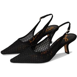 Sam Edelman Bianka Sling Pump voor dames, Zwart Suede Net Mesh, 36.5 EU