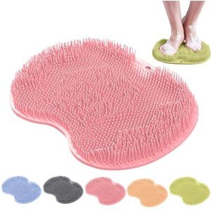 Shower Foot and Back Scrubber Massage Pad, Shower Foot Scrubber Mat with Non-Slip Suction Cups, Wall Mounted Massage Pad(C)