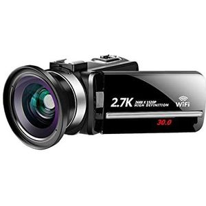 Videocamera, 2.7K Digitale Video Recorder Thuisgebruik Outdoor Draagbare Camera 'S for Fotografie Streaming Web Camcorder Vlog Videcam(32G SD Card,With Lens)