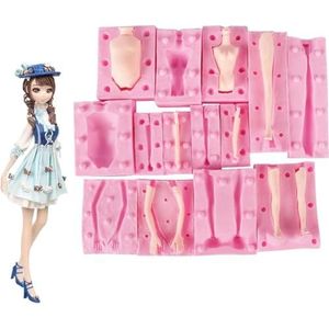 3D Menselijke Man Vrouw Pop Lichaam Been Arm Mallen Siliconen Klei Zeep Schimmel Diy Cake Decorating Levert Mould Bakken Gereedschap 7 Packs