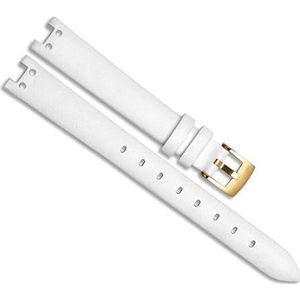dayeer Echt lederen horlogeband voor Anne Klein Notch AK Girl Eenvoudige elegante riem Kleine wijzerplaat Retro horlogeband (Color : White-gold, Size : 12mm)