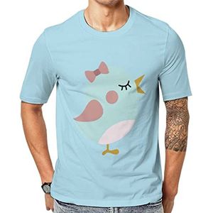 Little Birdie T-shirt met korte mouwen voor heren, grafische ronde hals, print, casual T-shirt, tops, S