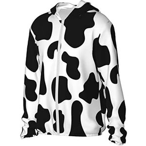 RBAZYFXUJ Zonnebescherming hoodie, zwarte koe print zon bescherming jas, lichtgewicht rashguard voor mannen vrouwen, Zoals getoond, XXL
