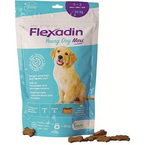 Vetoquinol Flexadin Young Dog Maxi Aanvullend voer voor hondenpuppy's, ter ondersteuning van de articulaire stofwisseling, 60 planken - 300 g