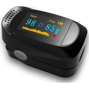 Vingerpulsoximeter C101A2 Saturatiemeter SpO₂ & Hartslagmeter met OLED-kleurenscherm (4 richtingen), alarmfunctie, laag energieverbruik, draagbare oximeter voor thuis, sport en medisch gebruik