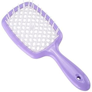DieffematicSZ kam Tangled Hair Comb Detangling Hair Brush Large Plate Massage Combs Hollow Out Hair Brushes Barber Comb Salon Hair Styling Tools (Color : Purple)