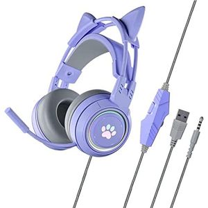 G25 Verlichte Cat Ear Gaming Headset Hoofdtelefoon Uitgerust met Microfoon