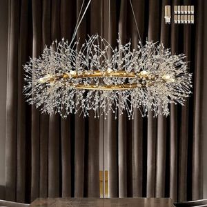 Moderne Kristallen Kroonluchter Goud, 12 Lichten Grote Ronde Gouden Plafondkroonluchter voor Eetkamer, Woonkamer, Keuken, Gang - (Diameter: 100cm)