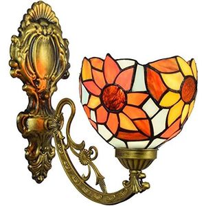 Britse 6 -Inch Glazen Wandlamp Gekleurd Met Tiffany Mirror Mirror Lamp Garden Alley Sunshine Bar Glass Bar