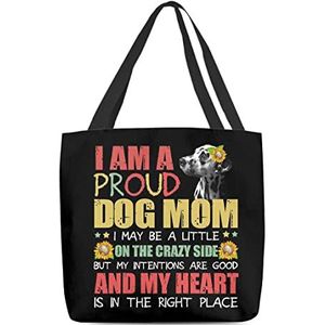 177 Shopper Bag Dalmatische Hond En Zonnebloemen I Am A Trotse Hond Moeder Hobo Schoudertas Lichtgewicht Strand Tote Tas Grote Kunst Tas Voor Picknick, Gym, Vakantie, 15X50X40cm, Draagtas 314,