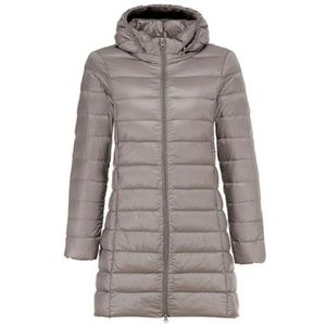 Lange Warme Donsjas For Dames Dikke Waterdichte Gewatteerde Jas Parka Met Lange Mouwen Thermische Vrijetijdswinterjas(Khaki,3XL)