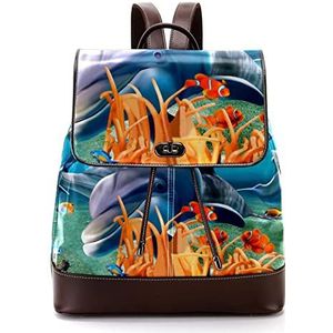 Gepersonaliseerde Schooltassen Boekentassen voor Teen Amazing Sea Underwater World, Meerkleurig, 27x12.3x32cm, Rugzak Rugzakken