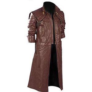 Aksah Fashion Devil Cry 5 Game Dante Trenchcoat | Kastanjebruin Leren Lange Jas Heren, kunstleer., M