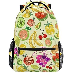 Aangepaste Mode Causal Kleurrijke Fruit Prints Rugzakken Meisjes Jongens School Tassen Schoudertas Reizen Daypack