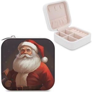 Make-up spiegel, Santa Claus Printed Makeup Mirror, draagbare make-up spiegel, duurzame make-up spiegel, kantoor make-up spiegel, Kerstman, Eén maat, hedendaags