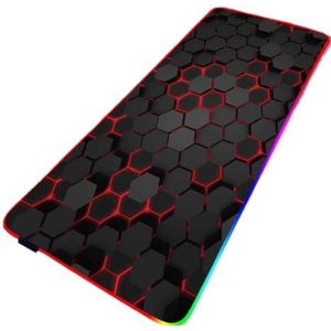 QPSJXN Geometrische RGB-gaming-muismat, zacht met anti-slip vergrendeling, compatibel met de meeste toetsenborden en muizen (Geometric (7))