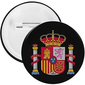 Wapen van Spanje Ronde Knop Broche Pin Leuke Blik Badge Gift Kleding Accessoires Voor Mannen Vrouwen
