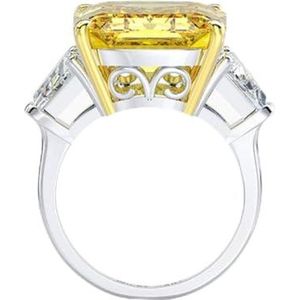 S925 sterling zilveren ring eenvoudige vierkante zirkoon damesverlovingsring cadeau