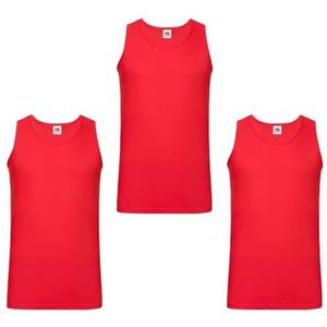 GIDUTEX Heren onderhemd Athletic by Fruit of The Loom S - 5XL 3-pack, rood, XL