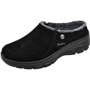 Skechers Women's Easy Going - Latte - Twin Gore Slip-On Open Back Mule, Black/Grey, 11 M US