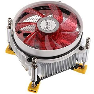 Suammiitstrieadea Aluminium 9cm CPU Koeler met Koelventilator Radiator Heatsink voor LAG 1366 Rood