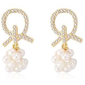 Faux Pearl Charm Dangle Oorbellen voor Vrouwen - Legering Eenvoudige Stud Earring Set, Zink, Geen edelsteen
