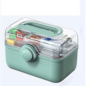 VDLLQYN, EHBO-kit Thuismedicijndoos EHBO-kit Draagbare medicijnen Grote medicijnkast Opbergdoos Huishoudelijke buitenreisartikelen EHBO-sets,Eerste hulp doos(Green,L)