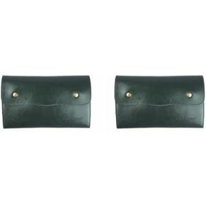Echt Leer Haar Schaar Houder Shear Holster Pouch Snijden Kam Tas Groen, 2 Set (Groen), 24.5 x 15cm, als beschrijving