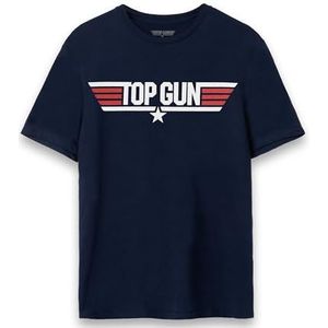 Top Gun T-shirt Mens volwassenen Karakter Maverick Eagle Logo Blue Deskled