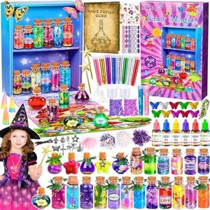 Frasheng Magische toverdrank knutselset voor kinderen Creatief cadeau meisje 6-11 jaar, 24 toverdrankflessen kristallen toverdrankset kinderen diy creatief cadeau voor kinderen, toverdrankknutselset