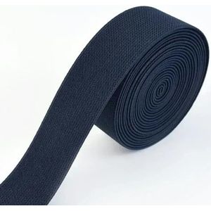 5 meter 10-50 mm elastische banden voor broeken taille rubberen band stretch singels tapes riem DIY ondergoed kleding naaien accessoires-NavyBlue-25mm-5meter