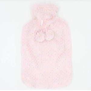Winter Gift voor Grand Moeder Rubber Hot Water Fles met Mooie Cartoon Fleece Cover (Roze Bleken Konijn, 2L)