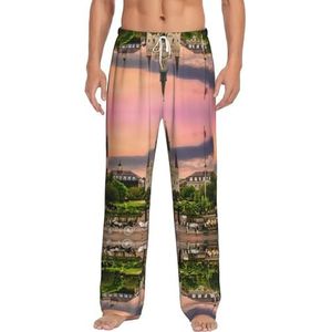 Jackson Square Lange loungewear voor heren, nachtkleding, pyjamabroek, nachtkleding met zakken en trekkoord, Wit, S