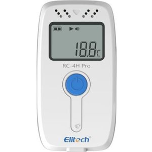 Elitech RC-4HC Temperatuur- en vochtigheidsdatalogger, temperatuur- en vochtigheidsdatalogger, 16000 punten, met externe sensor Herbruikbare temperatuurrecorder