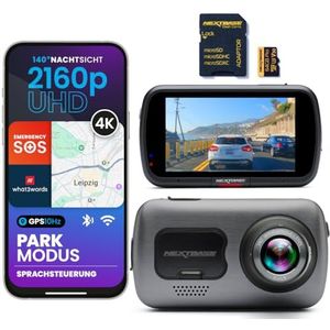 Nextbase 622GW dashcam auto + 64GB SD-kaart | 4K UHD, beeldstabilisatie, GPS, WLAN & noodgevallen SOS | What3Words | nachtzicht & parkeermodus